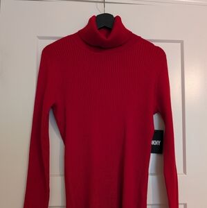 DKNY Vibrant Red Turtleneck Sweater